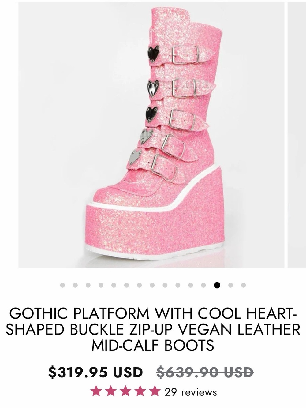 DemoniaCult Gothic  Glitter Swing-230G Boots - Picture 6 of 7